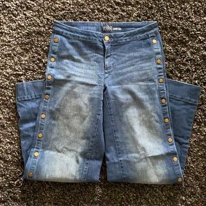 Soho jeans, button sides, worn twice